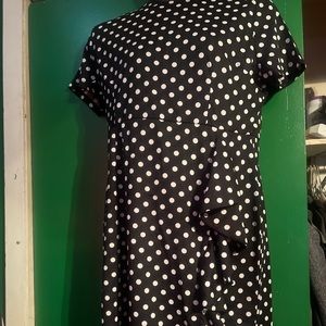 Black polka dot fitted tight dress Sz. 2xl